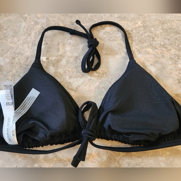 S L 🖤Victoria's Secret Swim Triangle Bikini Top Black - Picture 2 of 2